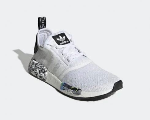 Adidas NMD R1 Graffiti Plugs Cloud White Core Black EG7576 - Febbuy