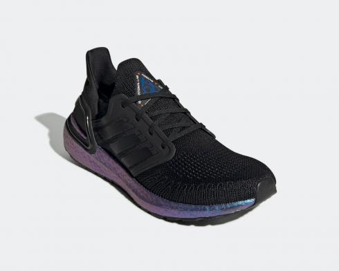 Adidas UltraBoost 20 ISS US National Lab Core Black Blue Violet Metallic EG1341 - Febbuy