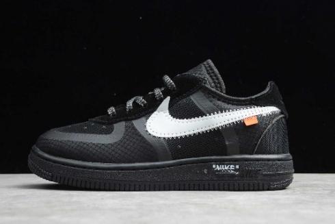 nike air force one low off white black