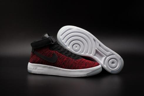 air force 1 ultra flyknit mid university red black