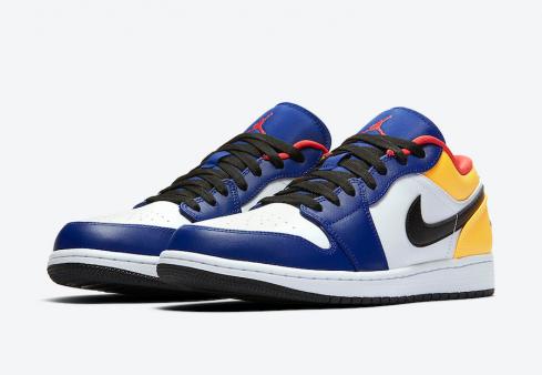 Air Jordan 1 Low Royal Yellow Blue Basketball Shoes 553558-123 - Febbuy