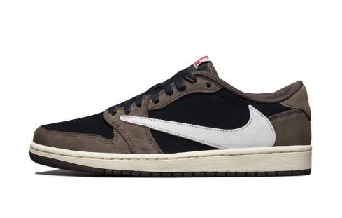 Travis Scott X Air Jordan 1 Low Dark Mocha Black University Red Sail Cq4277 001 Febbuy