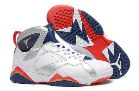 Nike Air Jordan 7 VII Retro Olympic White Gold Obsdn Red 304775 135 - Febbuy