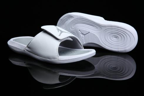 white jordan slippers