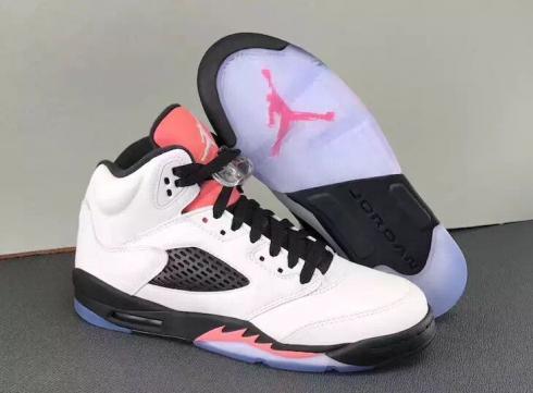 Nike Air Jordan V 5 Retro Women Basketball Shoes White Black Red