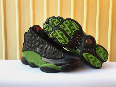 Jordan 13s black and green clearance
