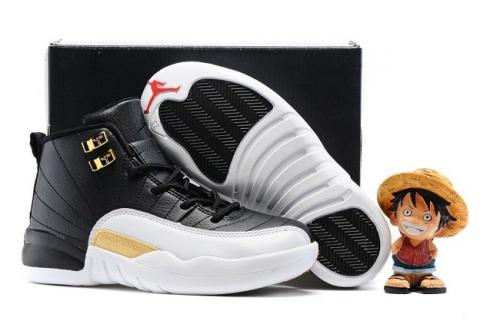 jordan 12 black and white and gold