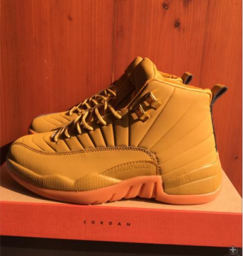 Nike Air Jordan XII 12 All yellow men Basketball Shoes - Febbuy