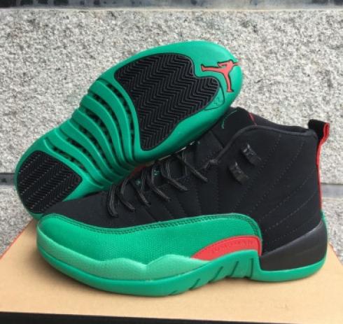 Green and black 12s jordans clearance