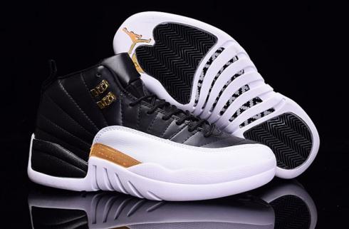 jordan 12 black and white and gold