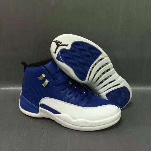 Nike Air Jordan XII 12 Retro Royal Blue White Men Basketball Shoes - Febbuy