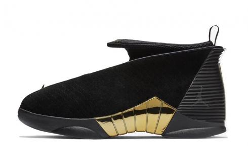 jordan 15 gold and black