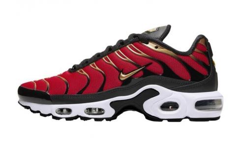 red and gold air max plus