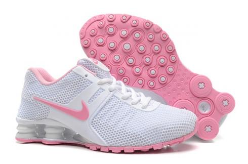 nike shox pink and white