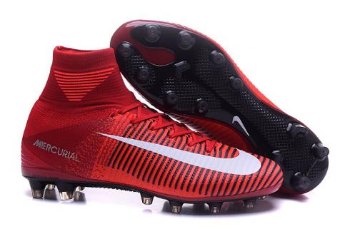 red and white football shoes