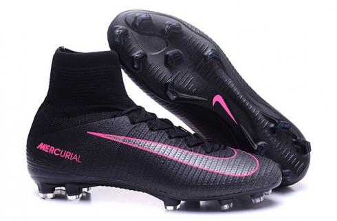 Nike Mercurial Superfly V FG Pitch Dark Pack ACC Men Football Shoes Soccers Black Pink Blast
