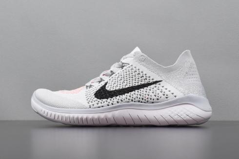 Nike Free Rn Flyknit 2018 Mens Running Pure Platinum Black White 942838 003 Febbuy