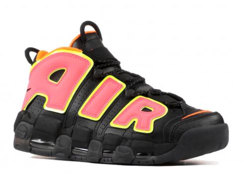 nike uptempo pink and black