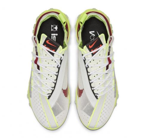 nike react runner ispa platinum tint volt glow team red