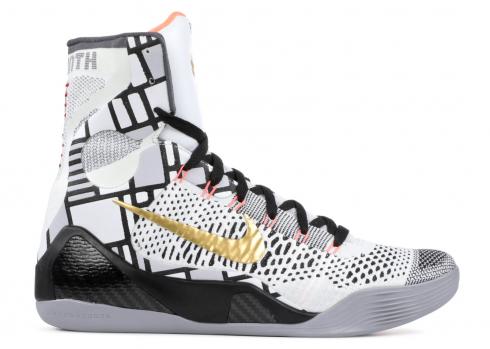 Kobe 9 Elite Gold White Black Gold Metallic 630847-100 - Febbuy