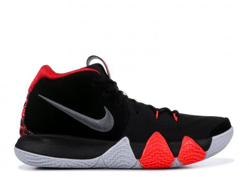 kyrie 4s red and black