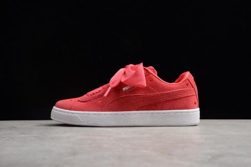 Puma Suede Heart Jr White Red Sneakers 