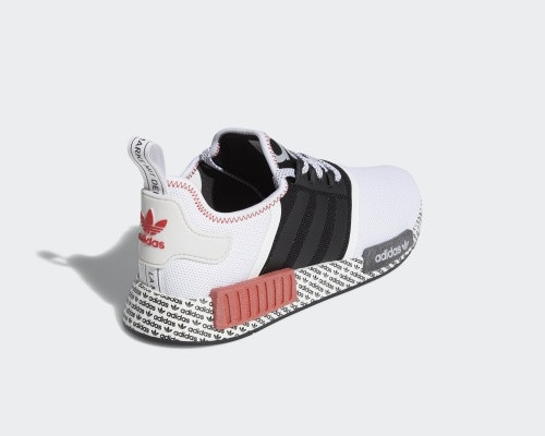 Adidas NMD R1 Print Boost White Black Red Shoes FV7848 - Febbuy