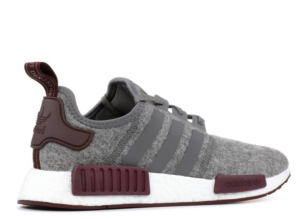 Adidas Nmd r1 Wool Four White Grey Maroon CQ0761 - Febbuy