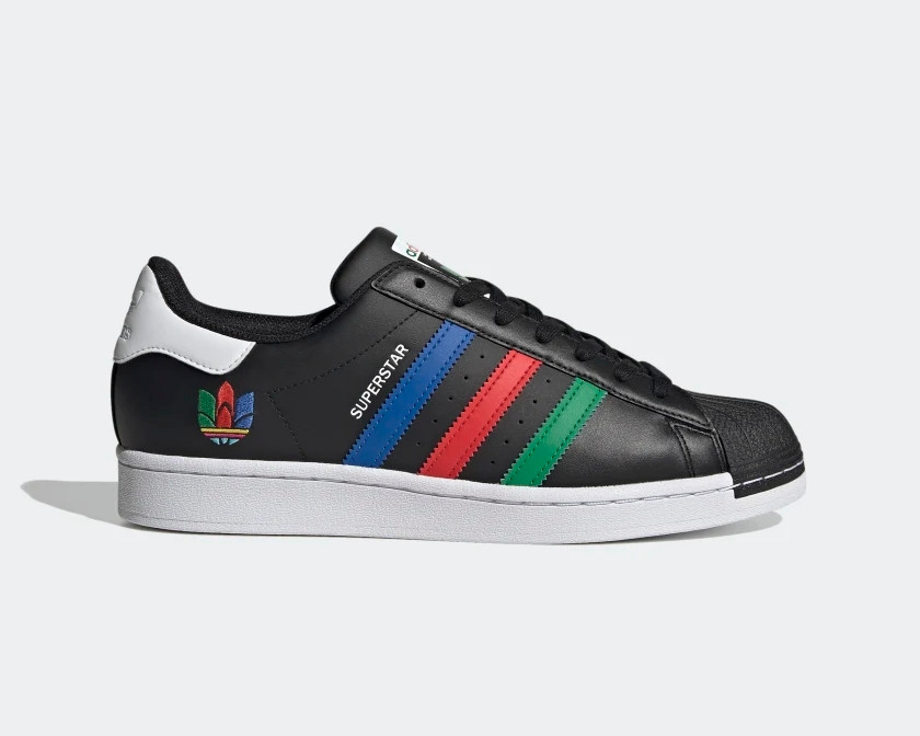 Adidas Superstar Core Black Green Cloud White Shoes FU9520 - Febbuy