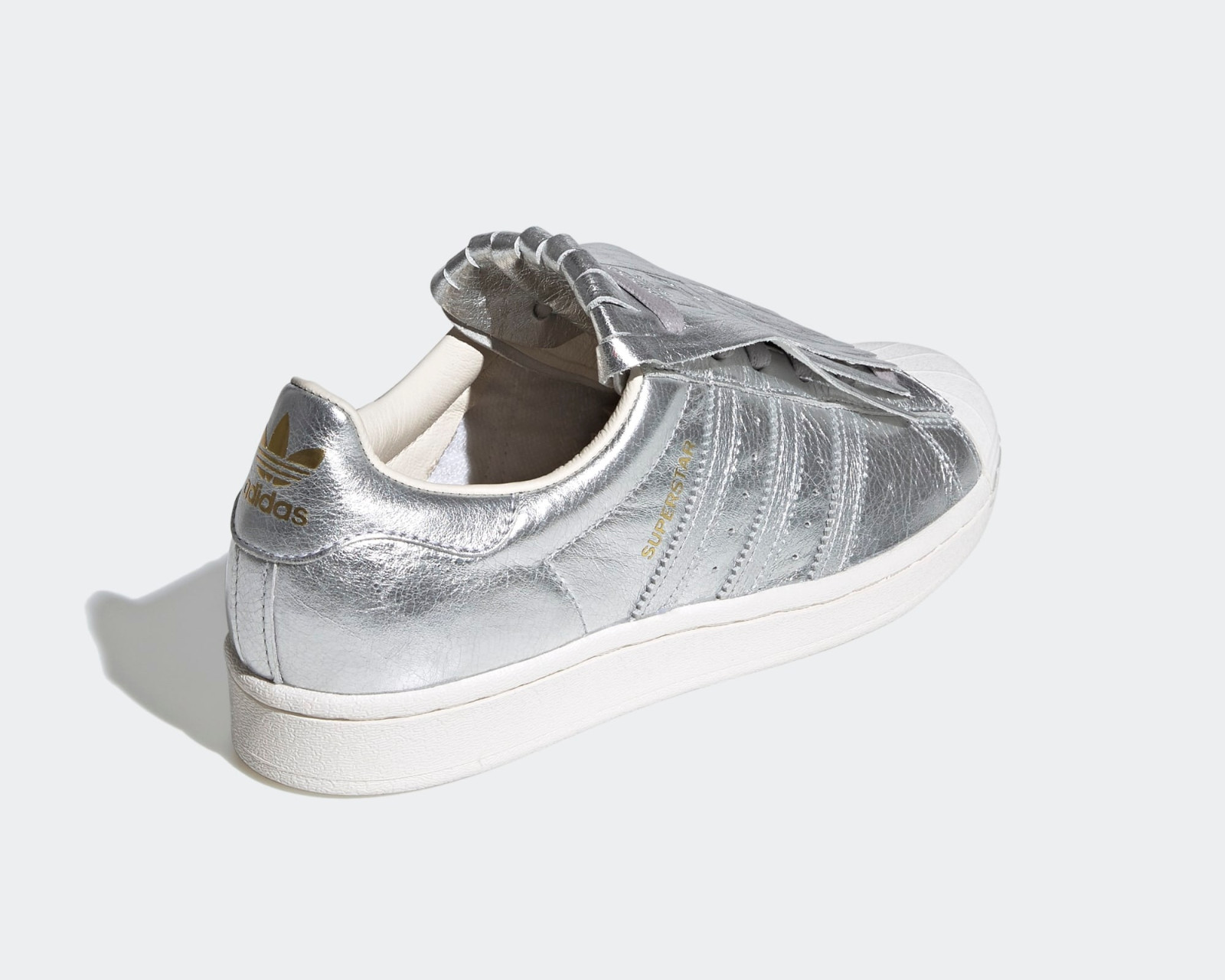 Adidas Wmns Superstar Fringe Silver Metallic Chalk White FW8159 - Febbuy