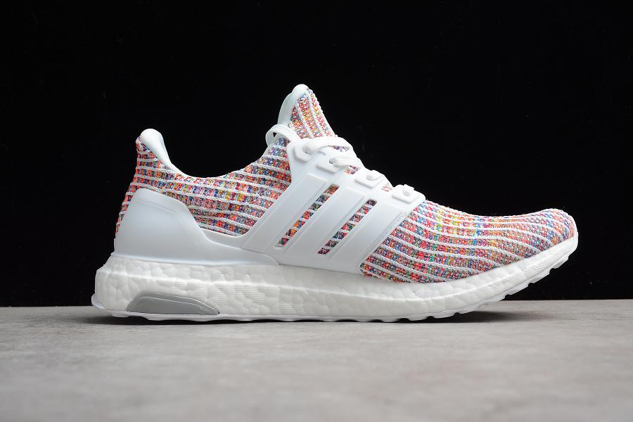 Adidas Ultra Boost 4.0 Cloud White Multi-Color Running Shoes BB8698 - Febbuy