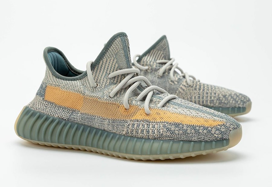 Adidas Yeezy Boost 350 V2 Israfil Grey Yellow Shoes FZ5421 - Febbuy