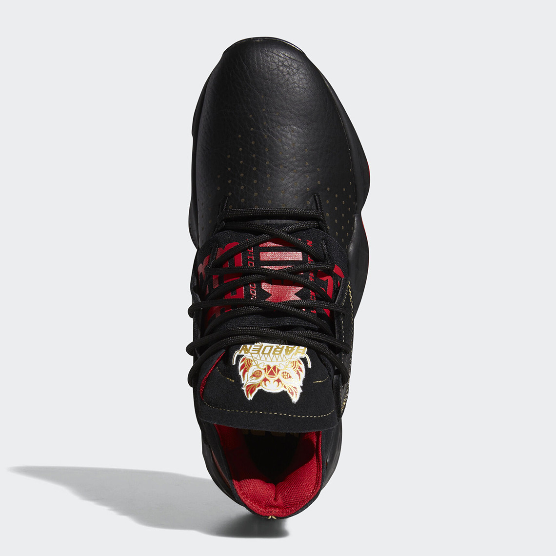 Adidas Harden Vol. 4 Chinese New Year Core Black Red Shoes EF9938 - Febbuy