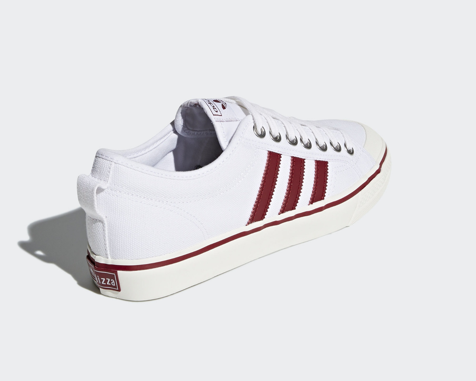 Adidas Nizza Footwear White Burgundy Red Canvas Shoes CQ2328 - Febbuy