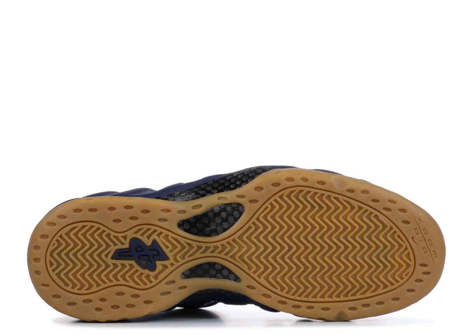 foamposite navy gum on feet