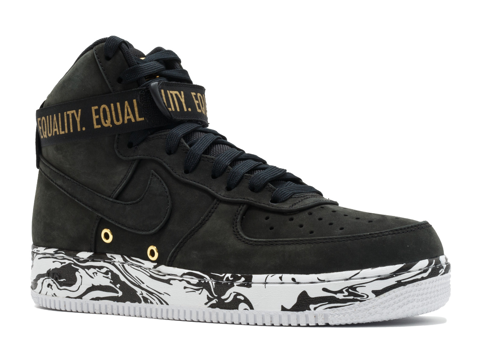Air Force 1 Hi Bhm Qs Black History Month Black Gold Metallic 920787-001 - Febbuy