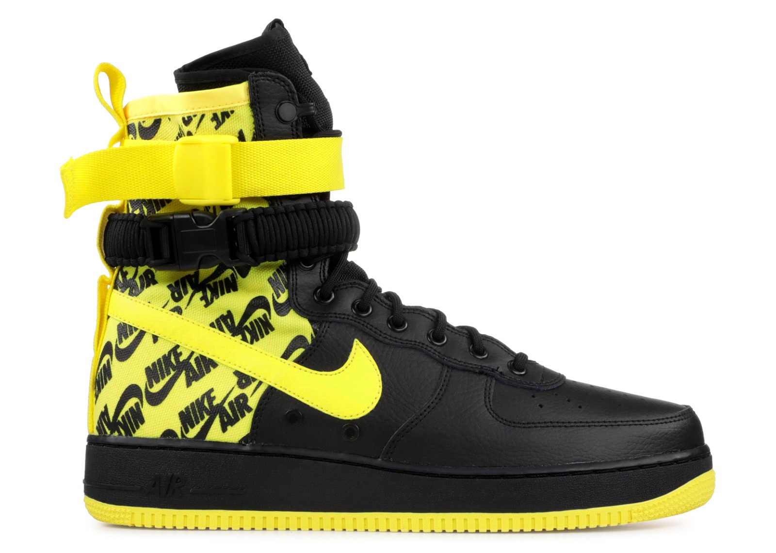 Nike Air Force 1 High SF Black Dynamic Yellow AR1955-001 - Febbuy