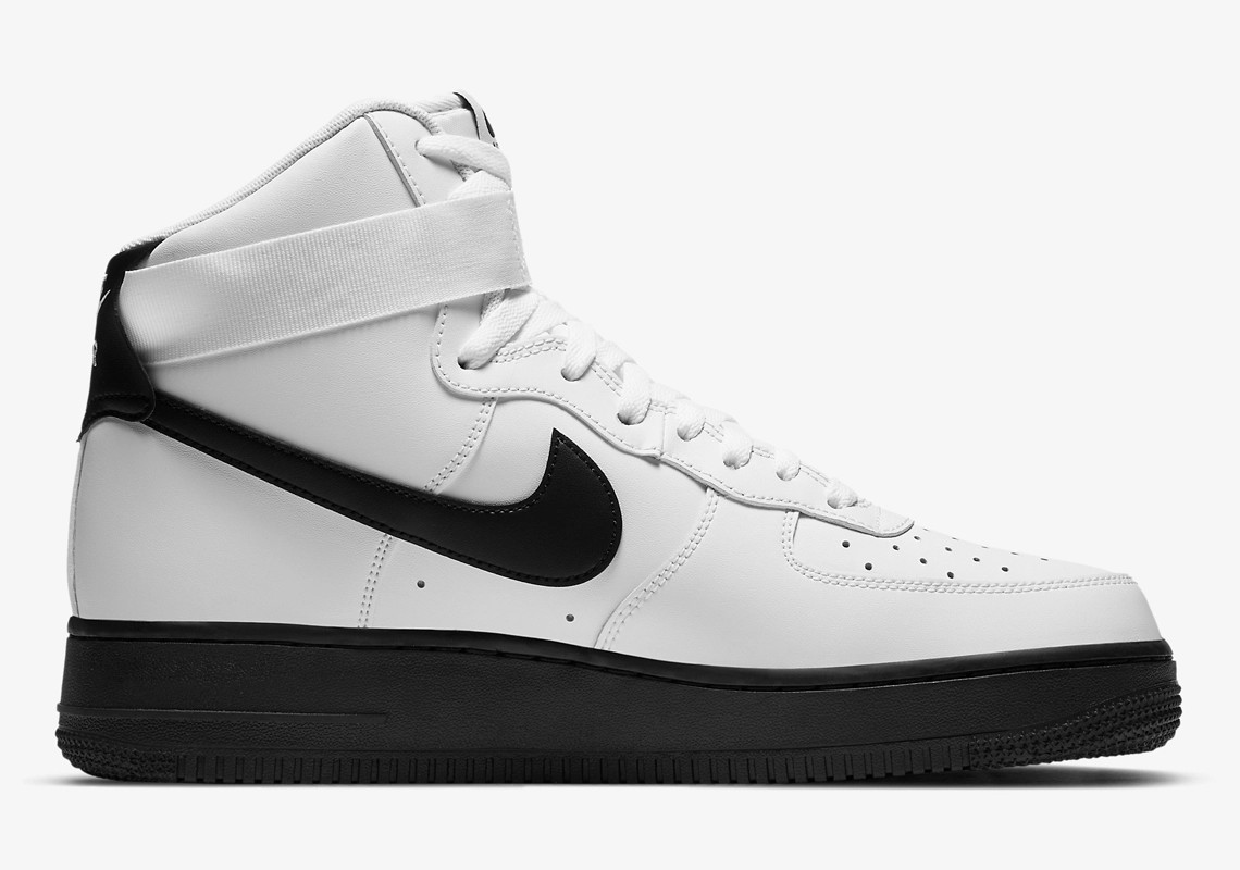 Nike Air Force 1 High White Black Midsole Shoes CK7794-101 - Febbuy