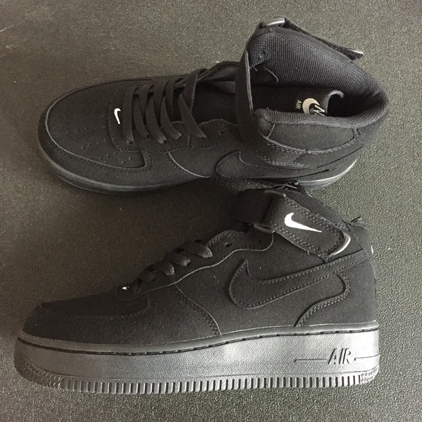 Nike Air Force I 1 High Cut Unisex Shoes Black All Hot - Febbuy