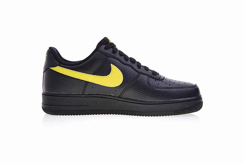 Nike Air Force 1 Low '07 LV8 Black Amarillo Yellow Swoosh AA4083-002 - Febbuy