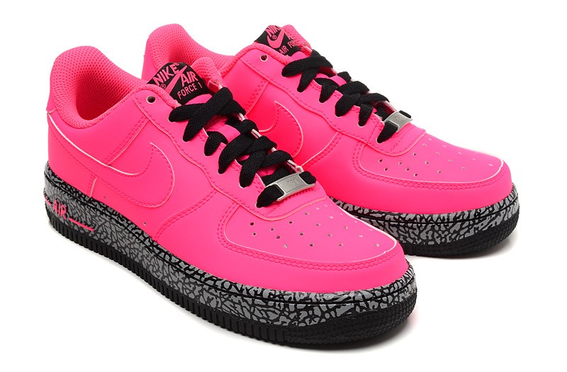 blue pink and black air force ones