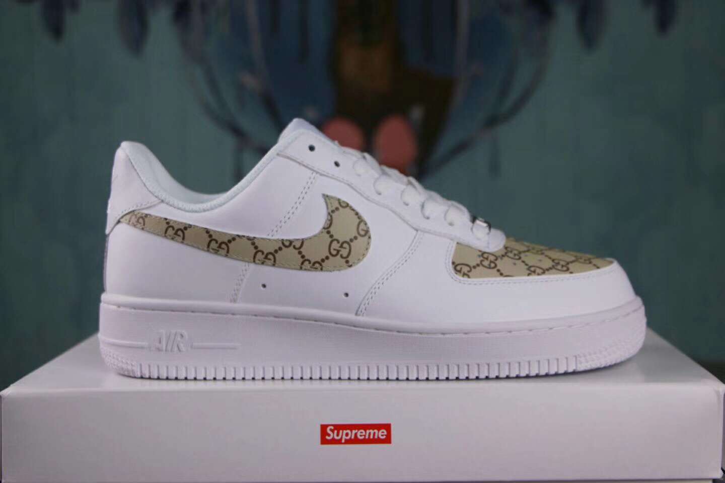 air force 1 white gold chain