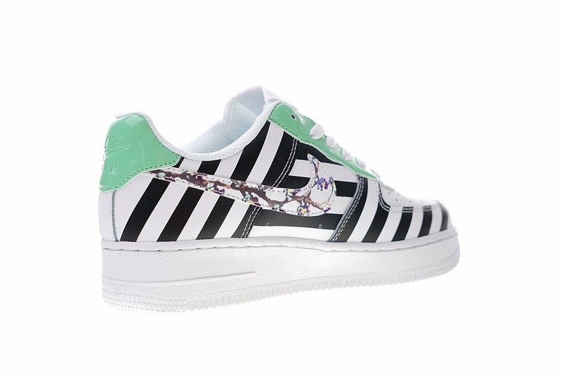 Off White X Nike Air Force 1 Low Black White Green 596728-919 - Febbuy