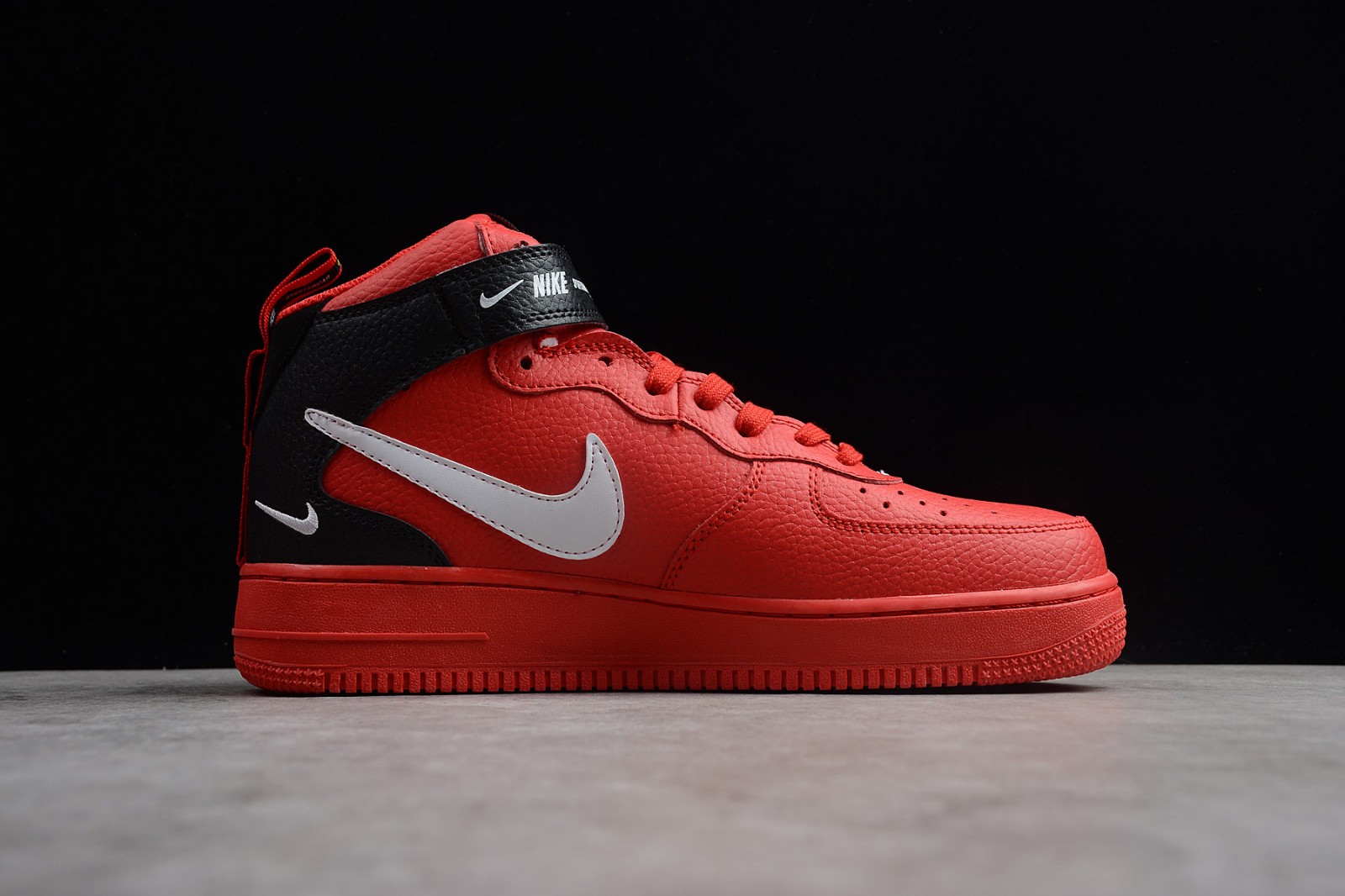 air force 1 mid red and black