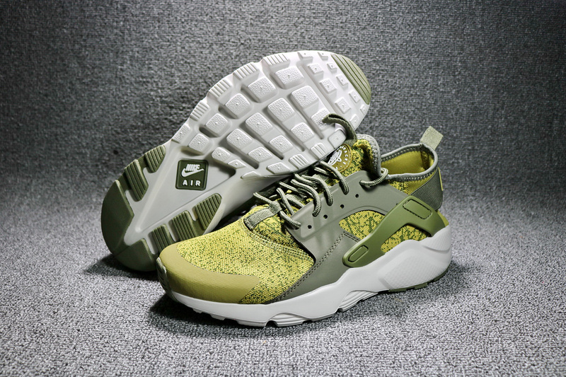 nike huarache green and yellow