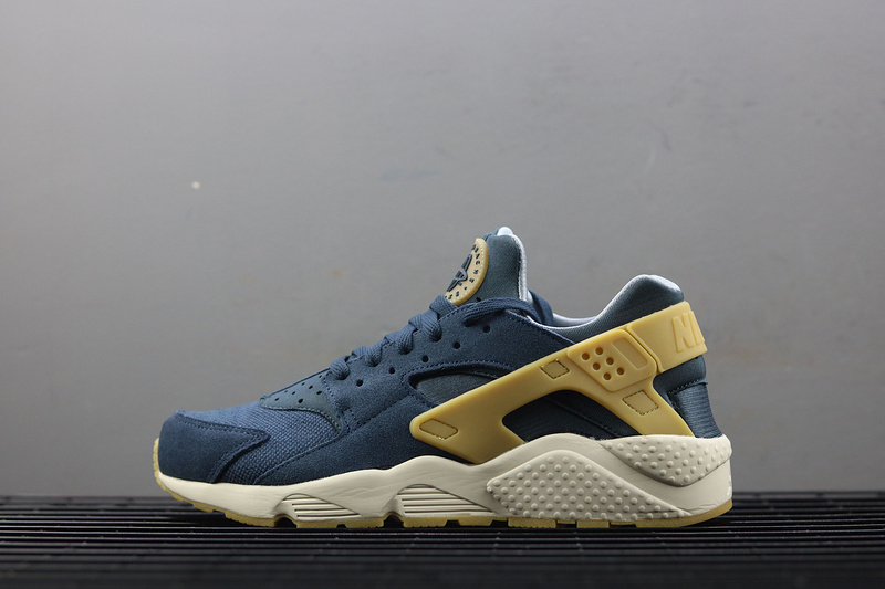 Nike Air Huarache Run SE Navy Blue Yellow 852628-401 - Febbuy