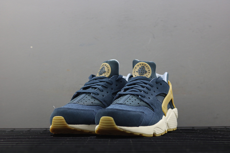 Nike Air Huarache Run SE Navy Blue Yellow 852628-401 - Febbuy