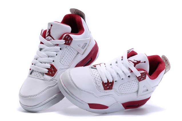 Nike Air Jordan 4 Retro Basketball White Black Gym Red ...