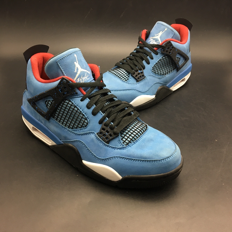 Travis Scott x Nike Air Jordan 4 Retro Men Basketball Shoes Royal Blue