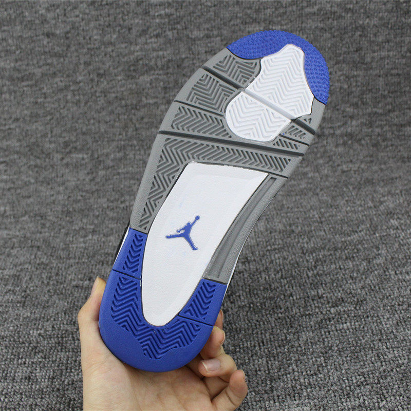 Nike Air Jordan IV 4 Retro Black Cement Grey blue Men Shoes - Febbuy